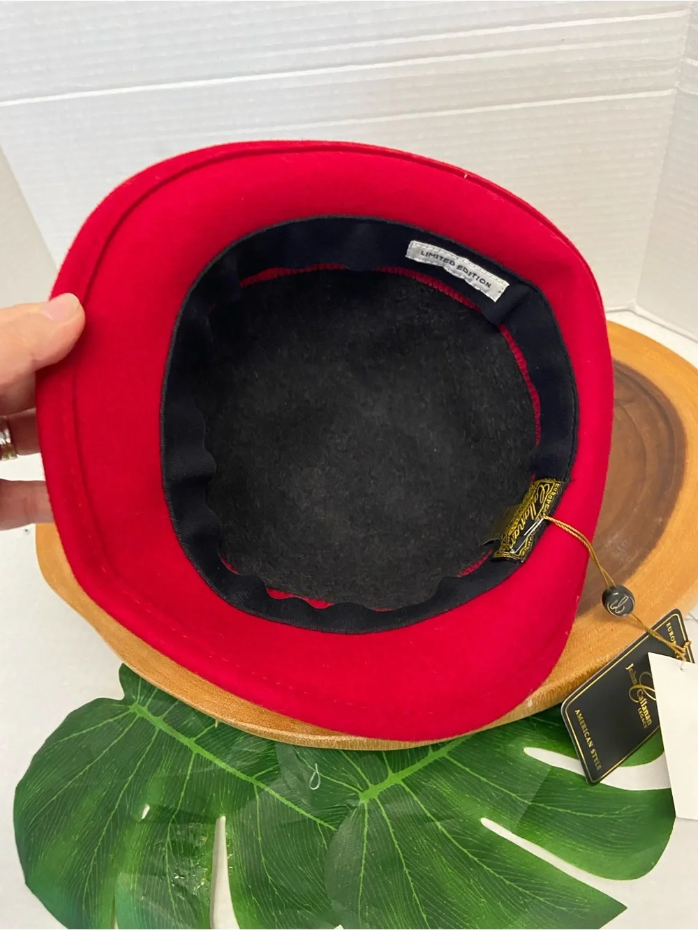 John Callahan Red & Black Felt Hat NWT